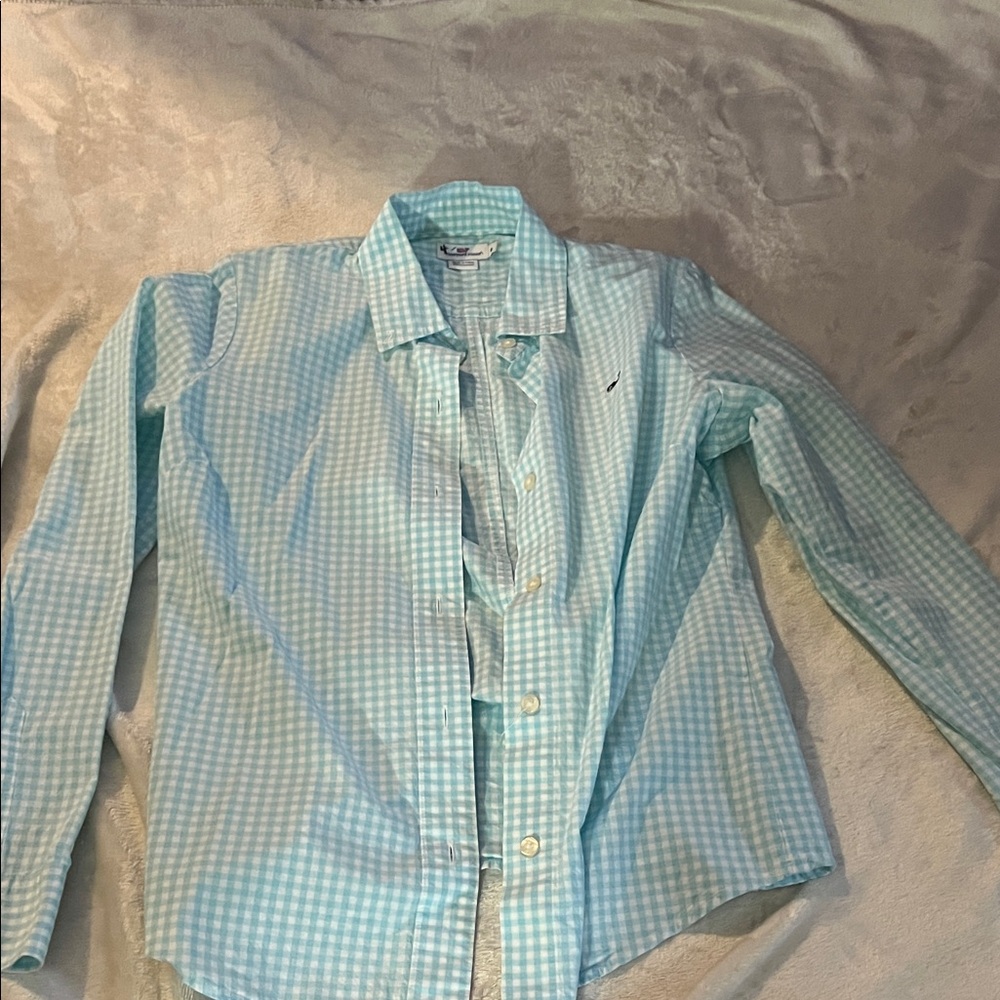 Women’s Light Blue Checkered Shirt